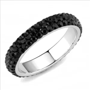 MT 4353 - Crystal Eternity Band - Black -  Stackable - Most Popular