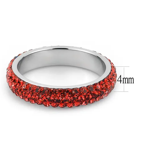 MT 6353 - Crystal Eternity Band - Red - January Birthstone  July Birthstone - Most Popular