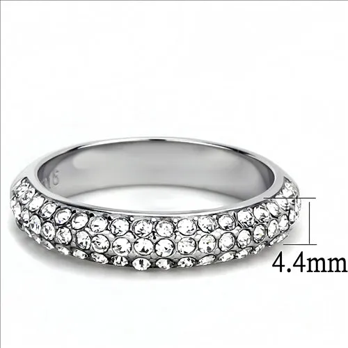 MT 7343 Semi Eternity Band with Pave Crystals  April Birthstone
