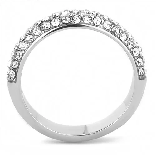 MT 7343 Semi Eternity Band with Pave Crystals  April Birthstone