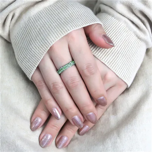 MT 7353 - Crystal Eternity Band - Light Green - Most Popular August Birthstone