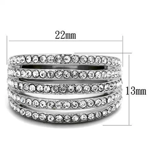 MT 9202 - Dome Ring Stainless Steel Bezel Set Newest Style April Birthstone