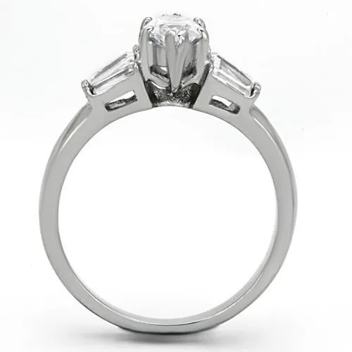 MT0221 - Brilliant Cut Marquis Center Stone with Adorning Baguettes - Newest Style April Birthstone