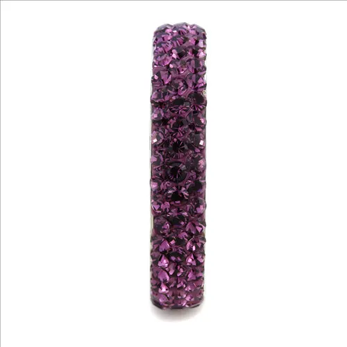 MT1453 - Crystal Eternity Band - February Birthstone Dark Purple - June Birthstone  Stackable Most Popular