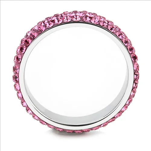 MT2453 - Crystal Eternity Band - Dark Pink - October Birthstone Most Popular