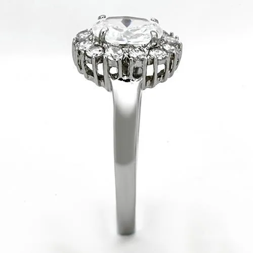 MT3221 - Newest Brilliant Round Crystals Adorn the Halo Surrounding the Larger Oval Crystal - April Birthstone