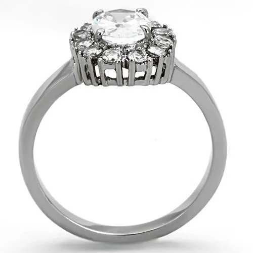 MT3221 - Newest Brilliant Round Crystals Adorn the Halo Surrounding the Larger Oval Crystal - April Birthstone