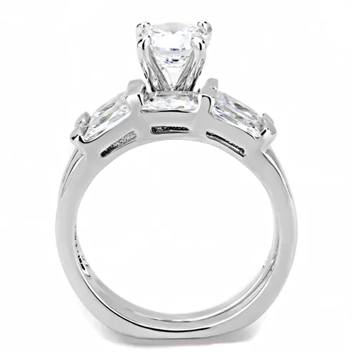 MT5351 - High polished (no plating) Stainless Steel Ring Wedding Set Designer Replica Vintage Newest Ring
