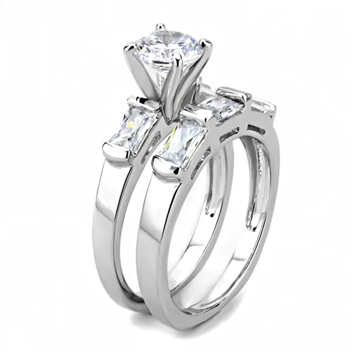 MT5351 - High polished (no plating) Stainless Steel Ring Wedding Set Designer Replica Vintage Newest Ring