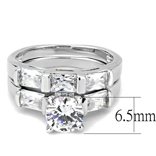 MT5351 - High polished (no plating) Stainless Steel Ring Wedding Set Designer Replica Vintage Newest Ring