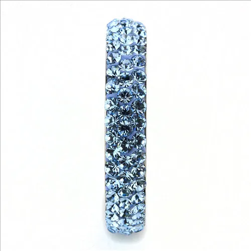 MT5353 - Crystal Eternity Band - Light Blue -March Birthstone Ring -Most Popular