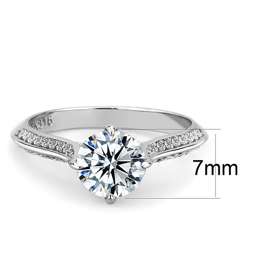 MT630 - Solitaire Clear Crystal Brilliant Cut Round Stone April Birthstone