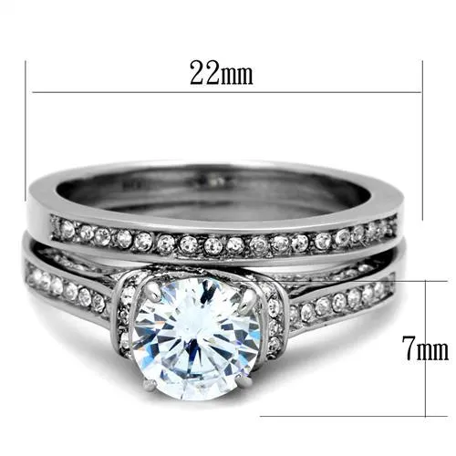 MT9191 - Brilliant Round Cut Crystal with Bezel Set Shaft and Band  - Newest Ring