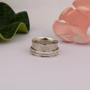 Multi Band Engraved Meditation Spinner Ring