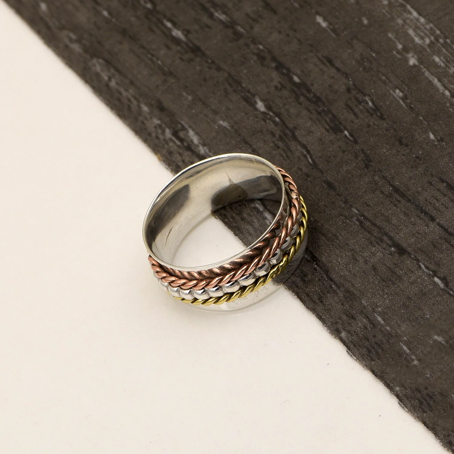 Multi Band Meditation Fidget Spinner Ring