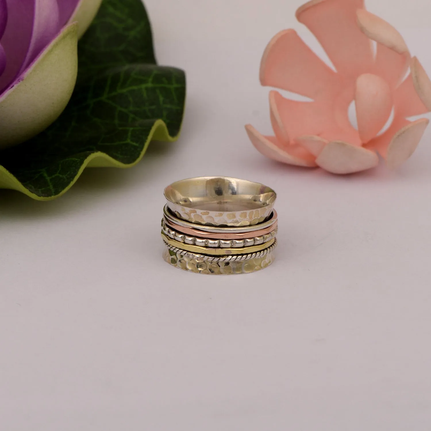 Multi Band Meditation Spinner Ring