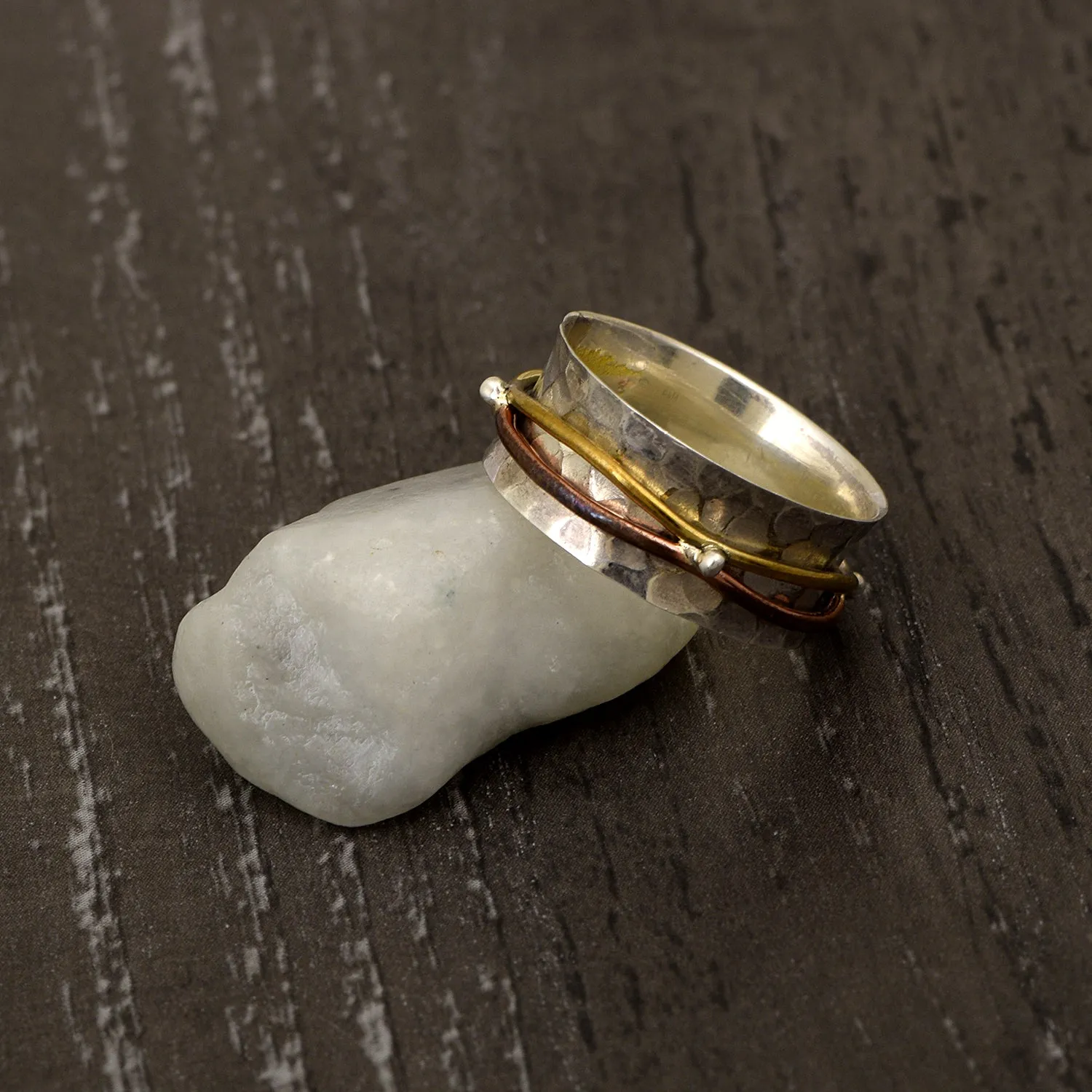 Multi Band Meditation Spinner Ring