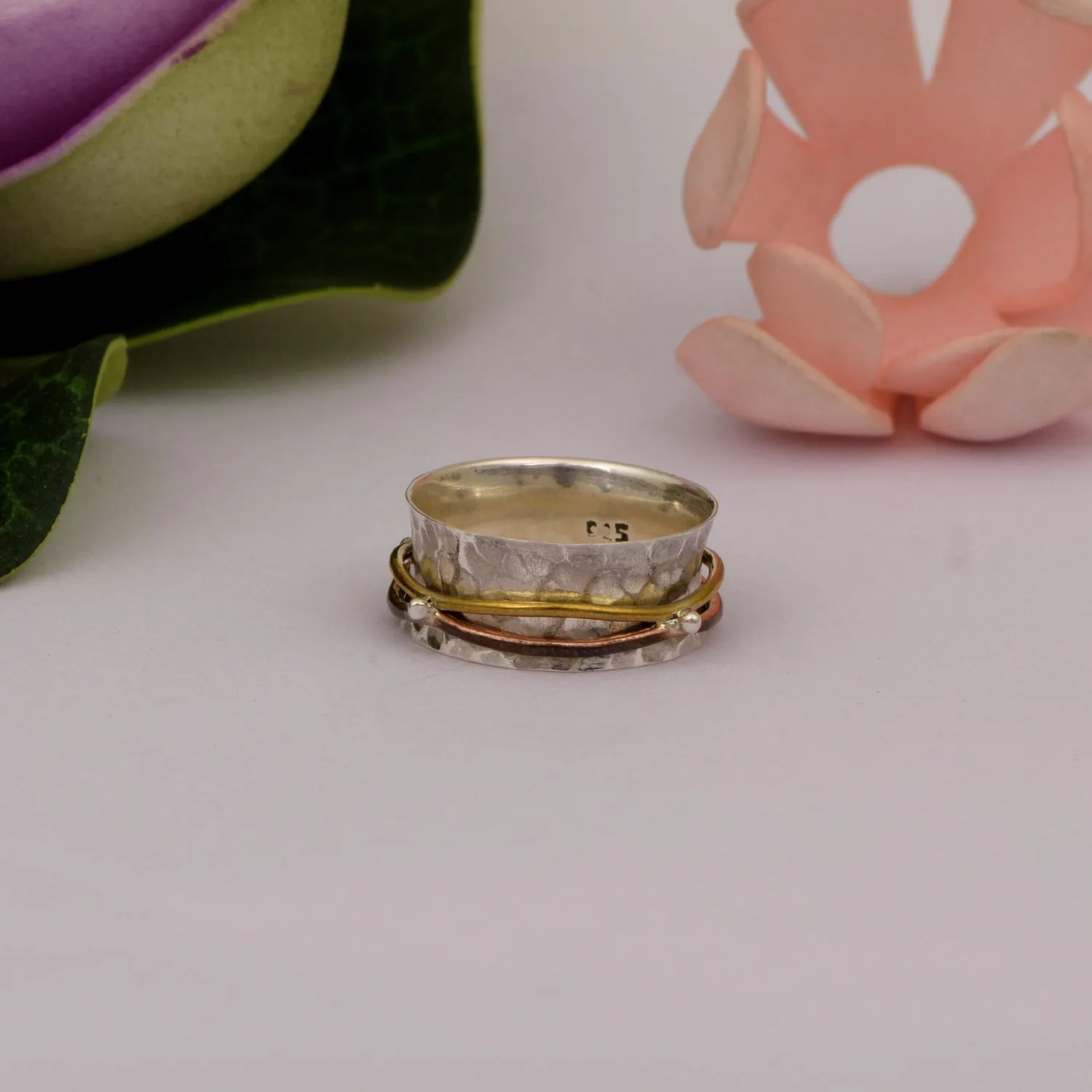 Multi Band Meditation Spinner Ring