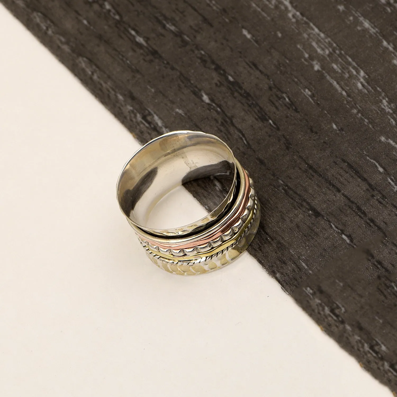 Multi Band Meditation Spinner Ring