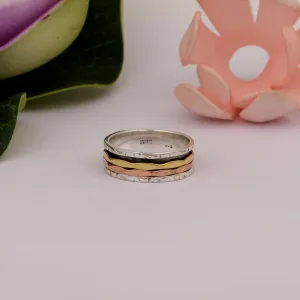 Multi Color Band Meditation Fidget Spinner Ring
