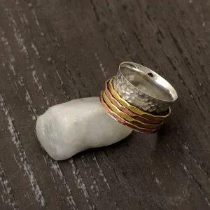 Multi Color Band Meditation Spinner Ring