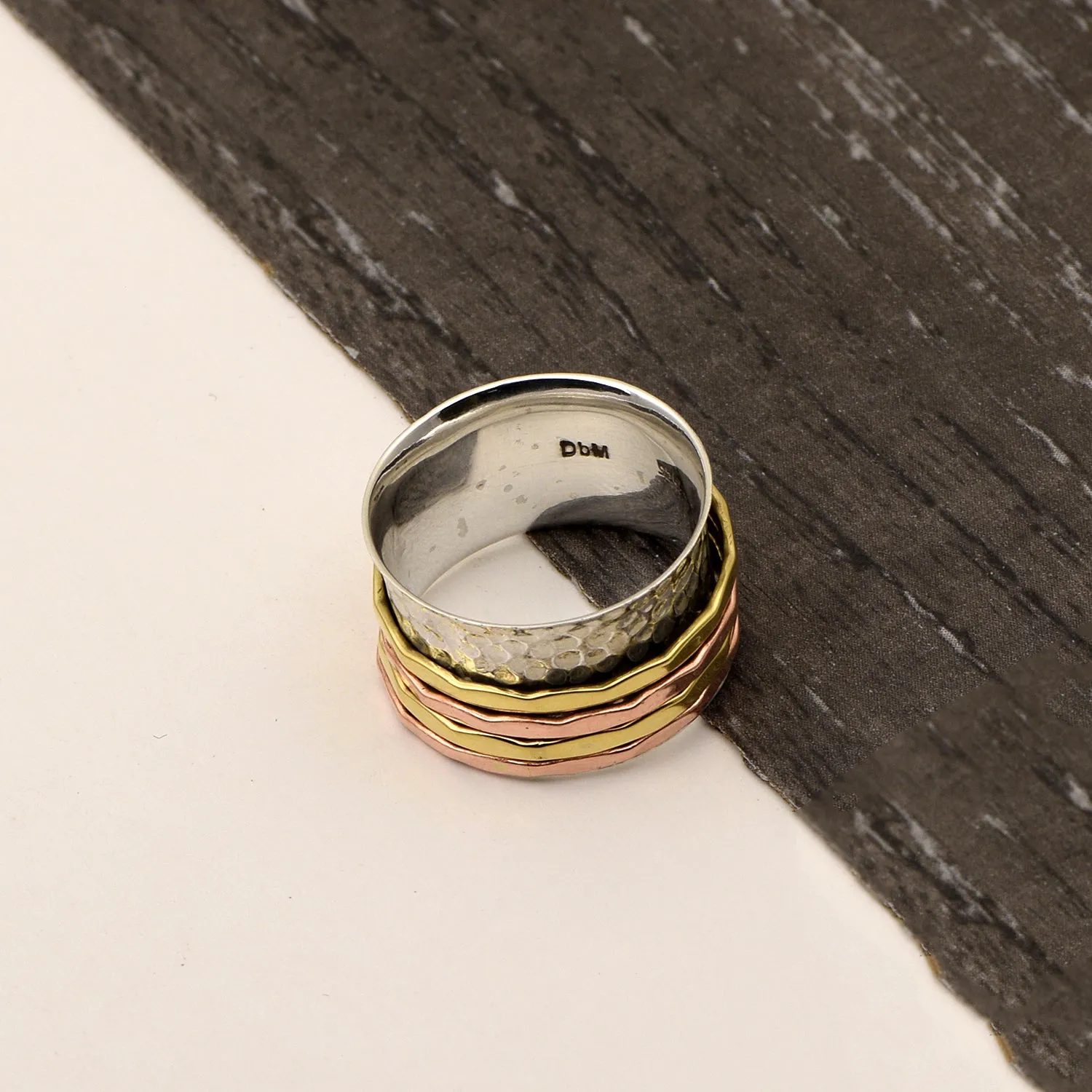 Multi Color Band Meditation Spinner Ring