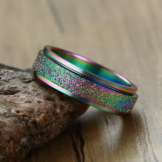 Multichrome Rainbow Spinner Ring