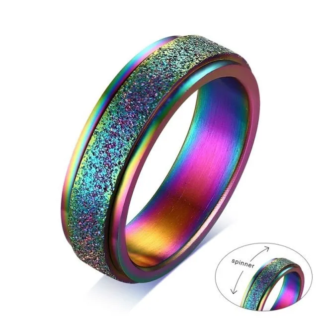 Multichrome Rainbow Spinner Ring