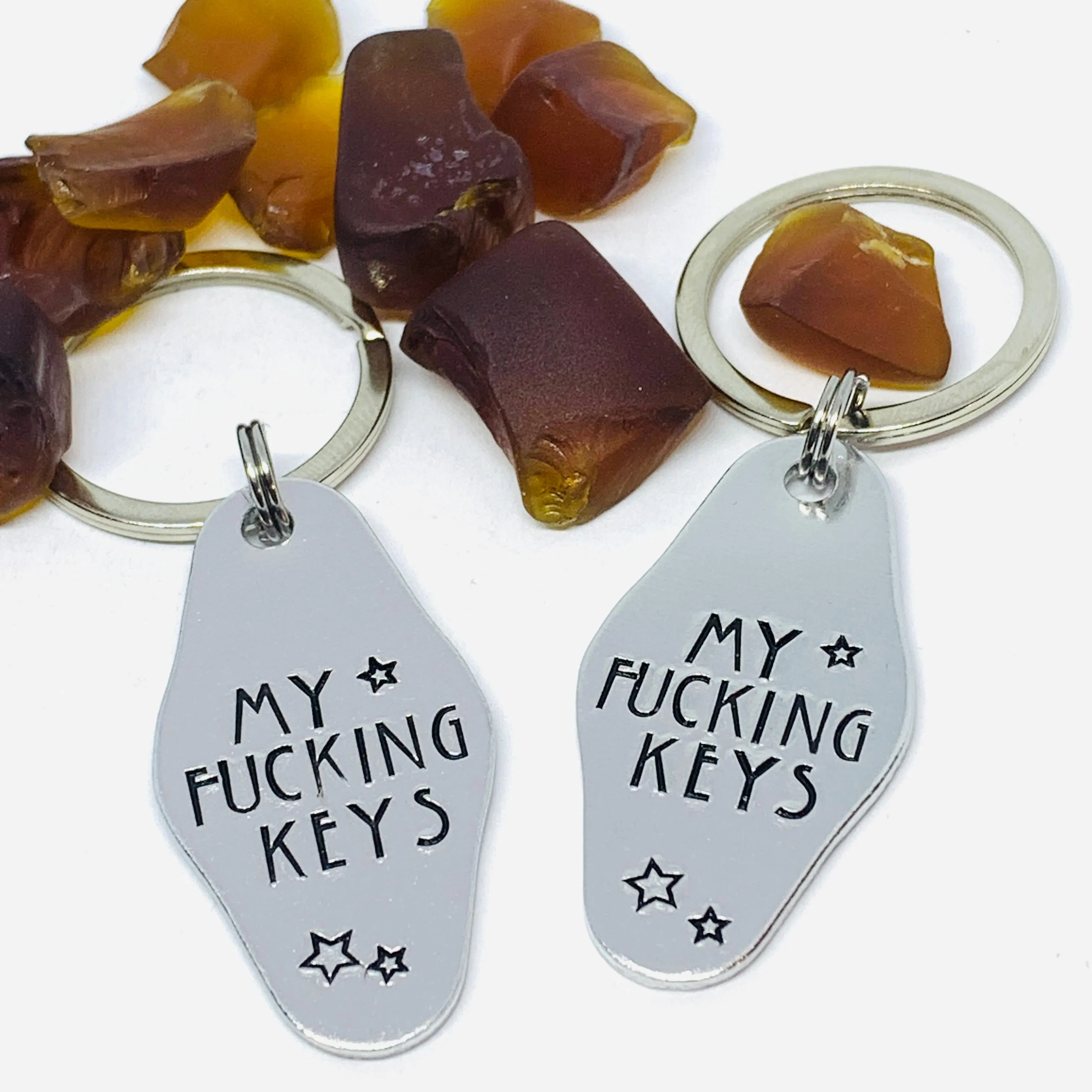 My Fucking Keys | Hand Stamped Metal Keyring | Adult Humor | Keychain Gift | Funny Gift Idea