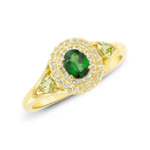Natalia Emerald and Diamond Ring