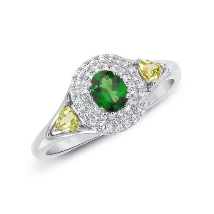 Natalia Emerald and Diamond Ring