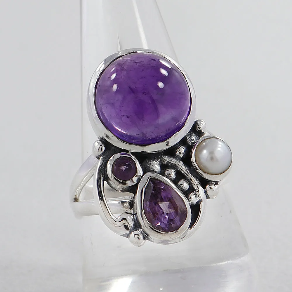 Natural Amethyst Sterling Silver Rings