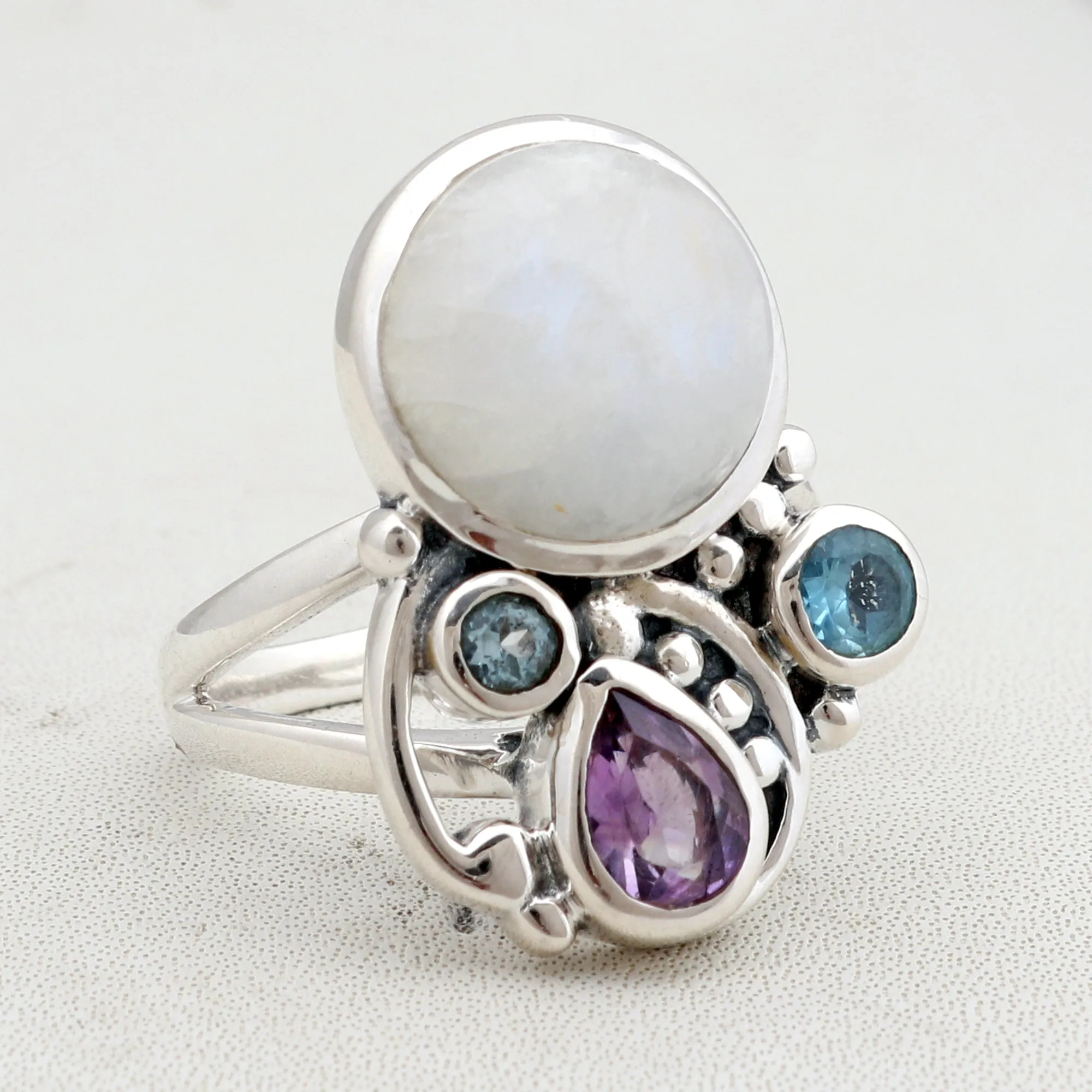 Natural Amethyst Sterling Silver Rings