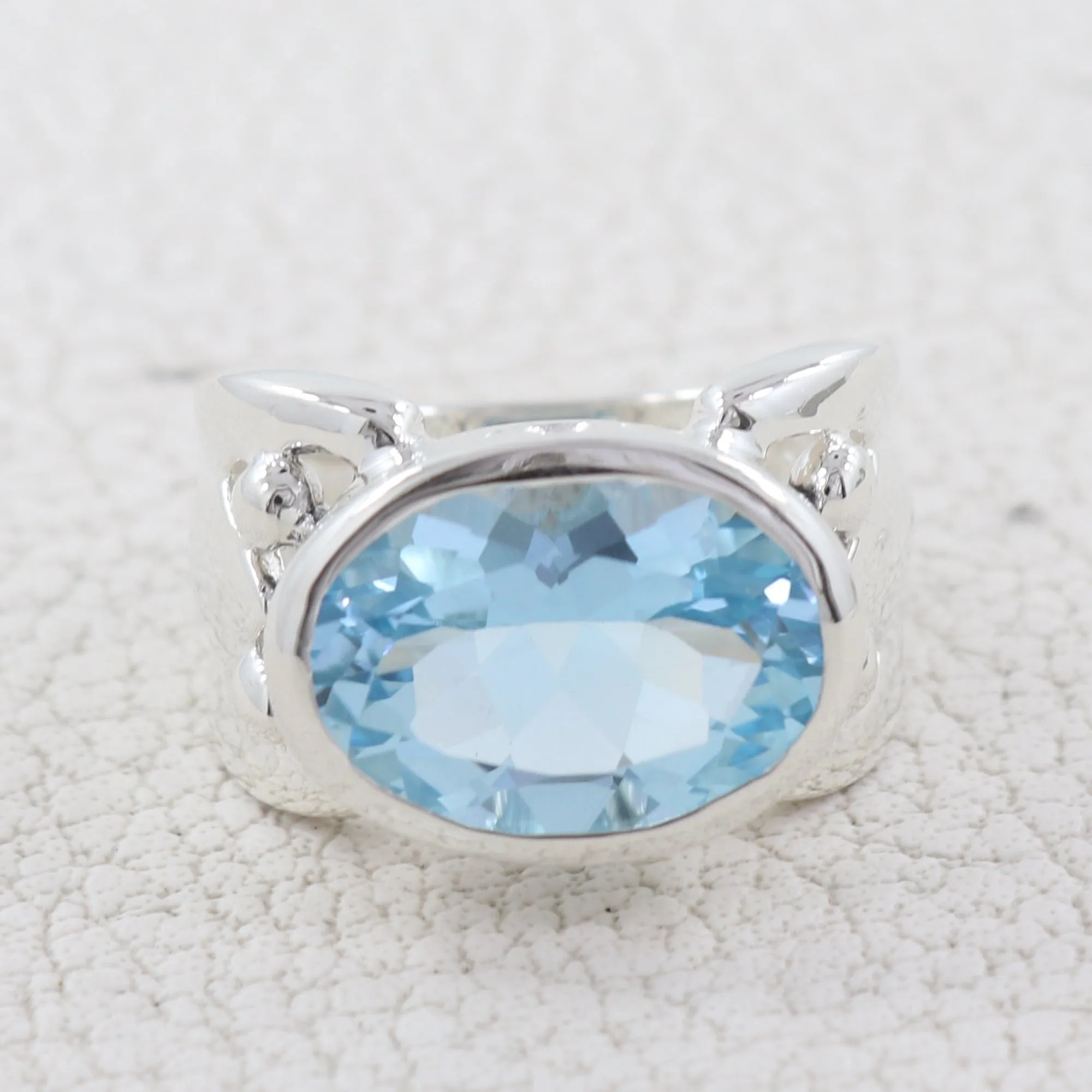 Natural Garnet Birthstone Silver Ring