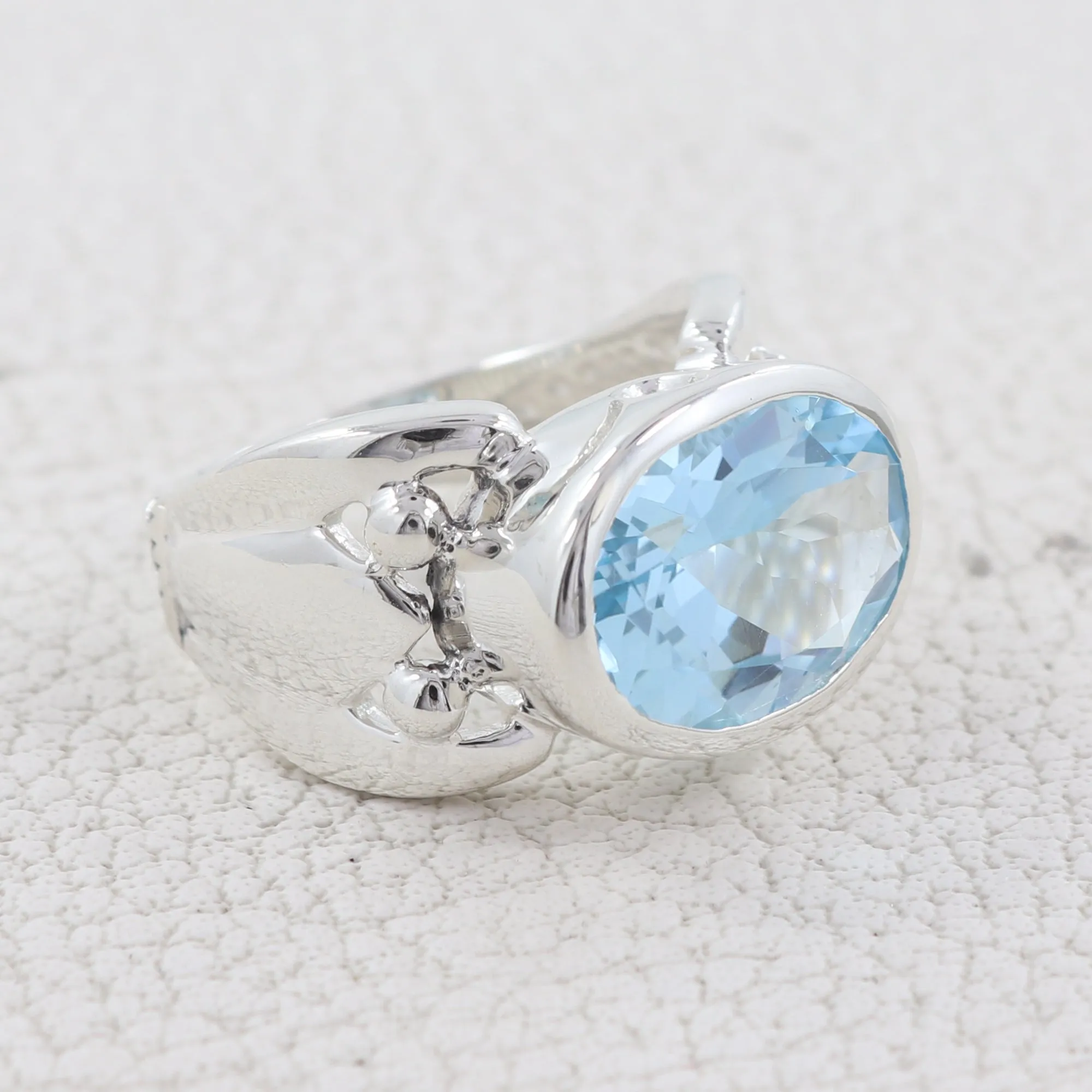 Natural Garnet Birthstone Silver Ring