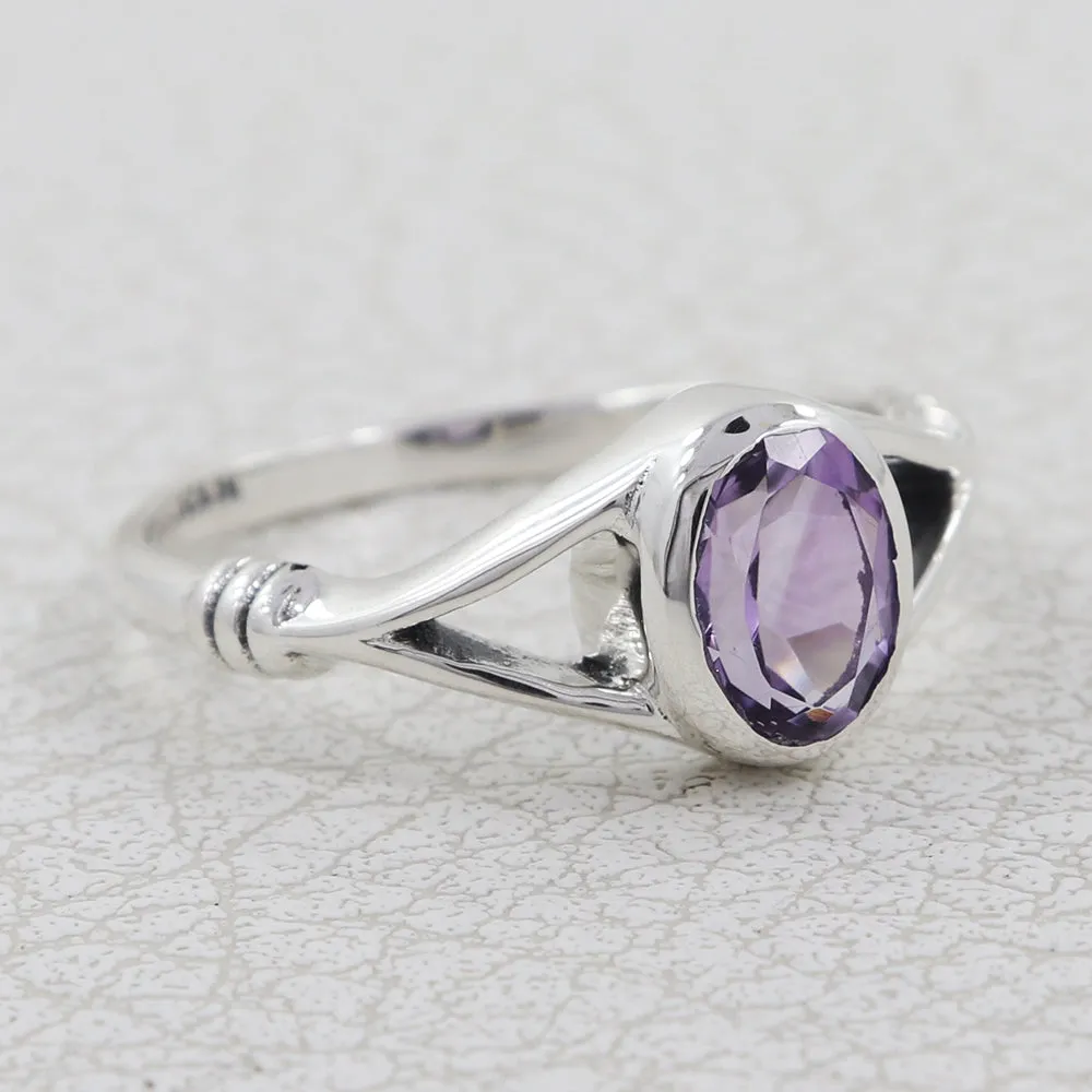 Natural Garnet Sterling Silver Ring