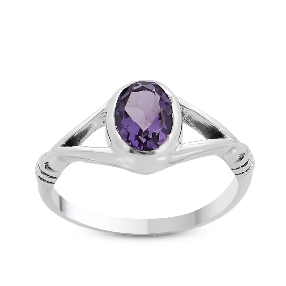 Natural Garnet Sterling Silver Ring