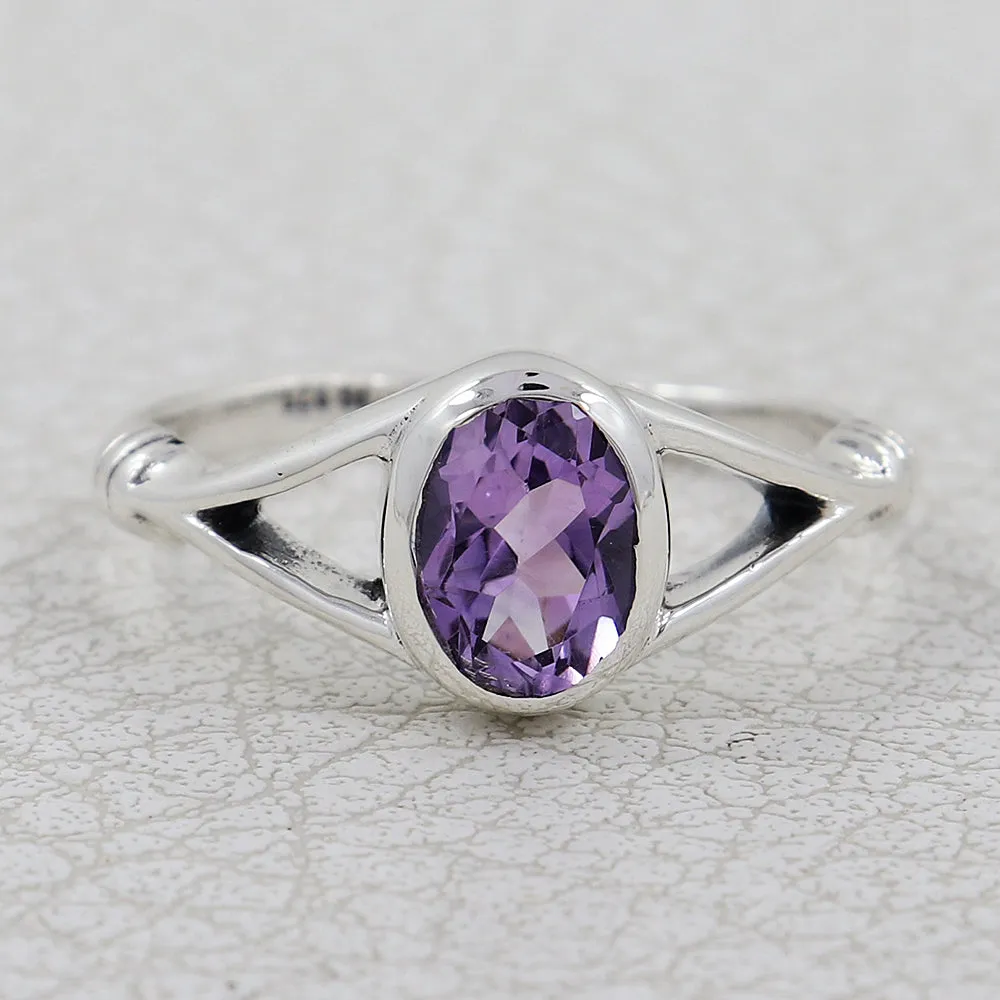 Natural Garnet Sterling Silver Ring