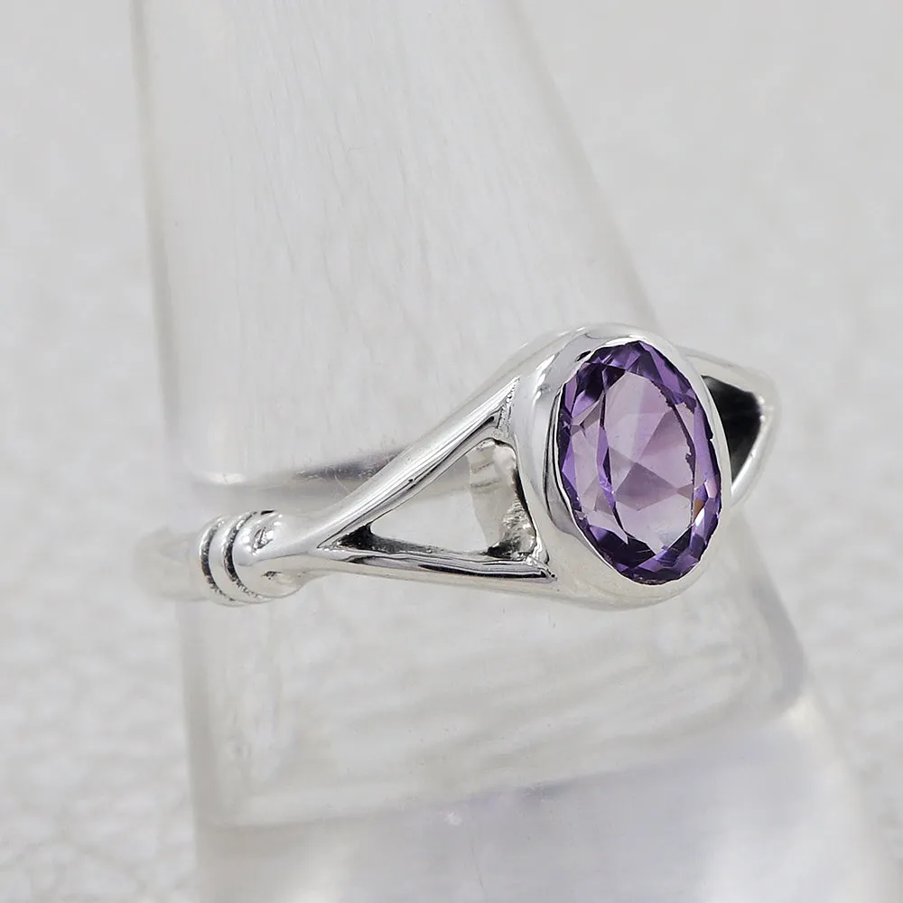 Natural Garnet Sterling Silver Ring
