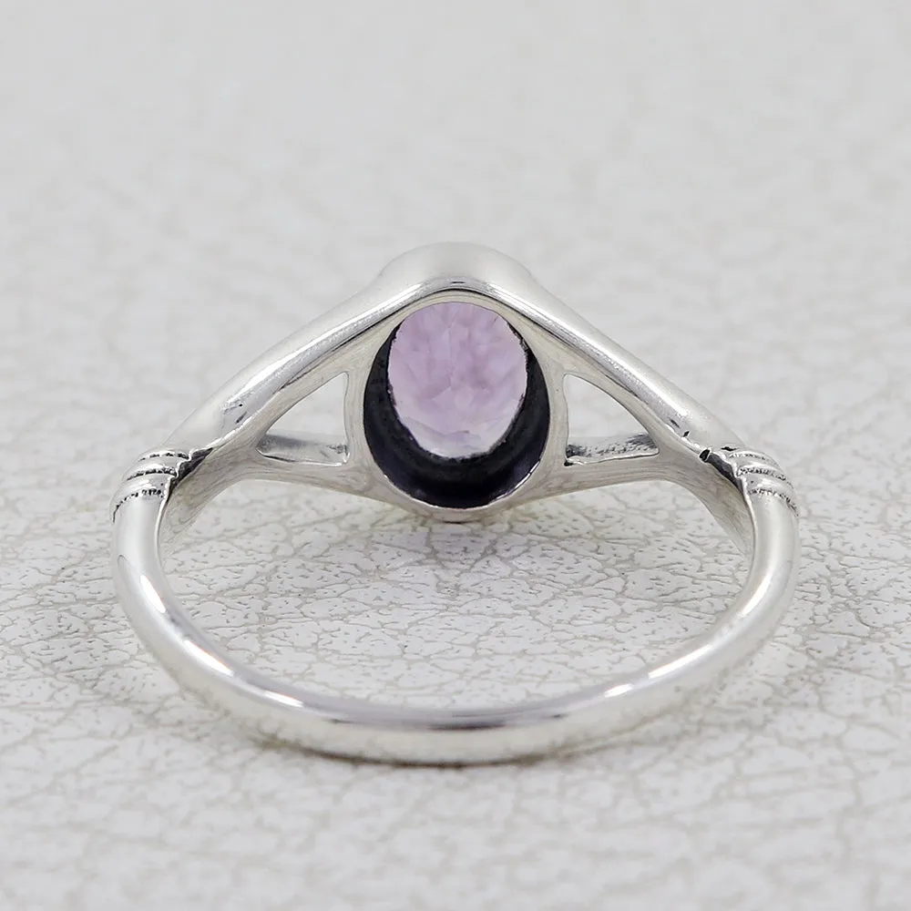 Natural Garnet Sterling Silver Ring