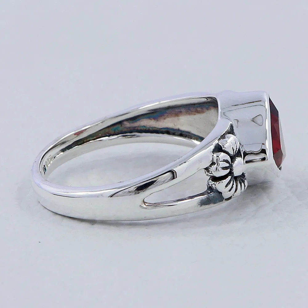 Natural Garnet Sterling Silver Rings