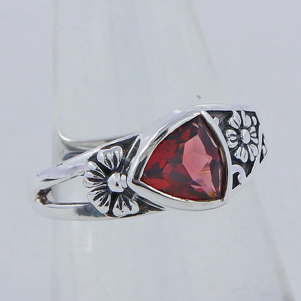 Natural Garnet Sterling Silver Rings