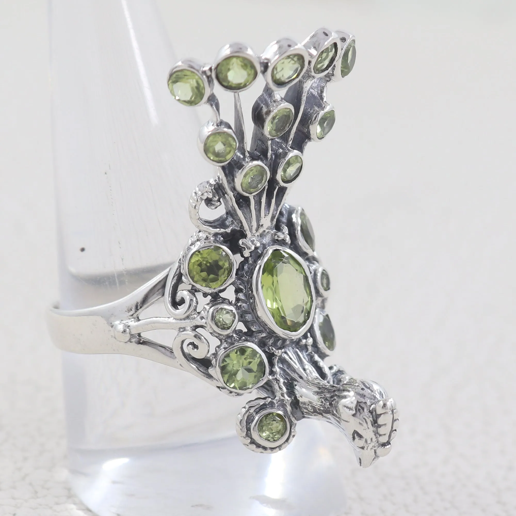 Natural Peridot 925 Sterling Silver Ring