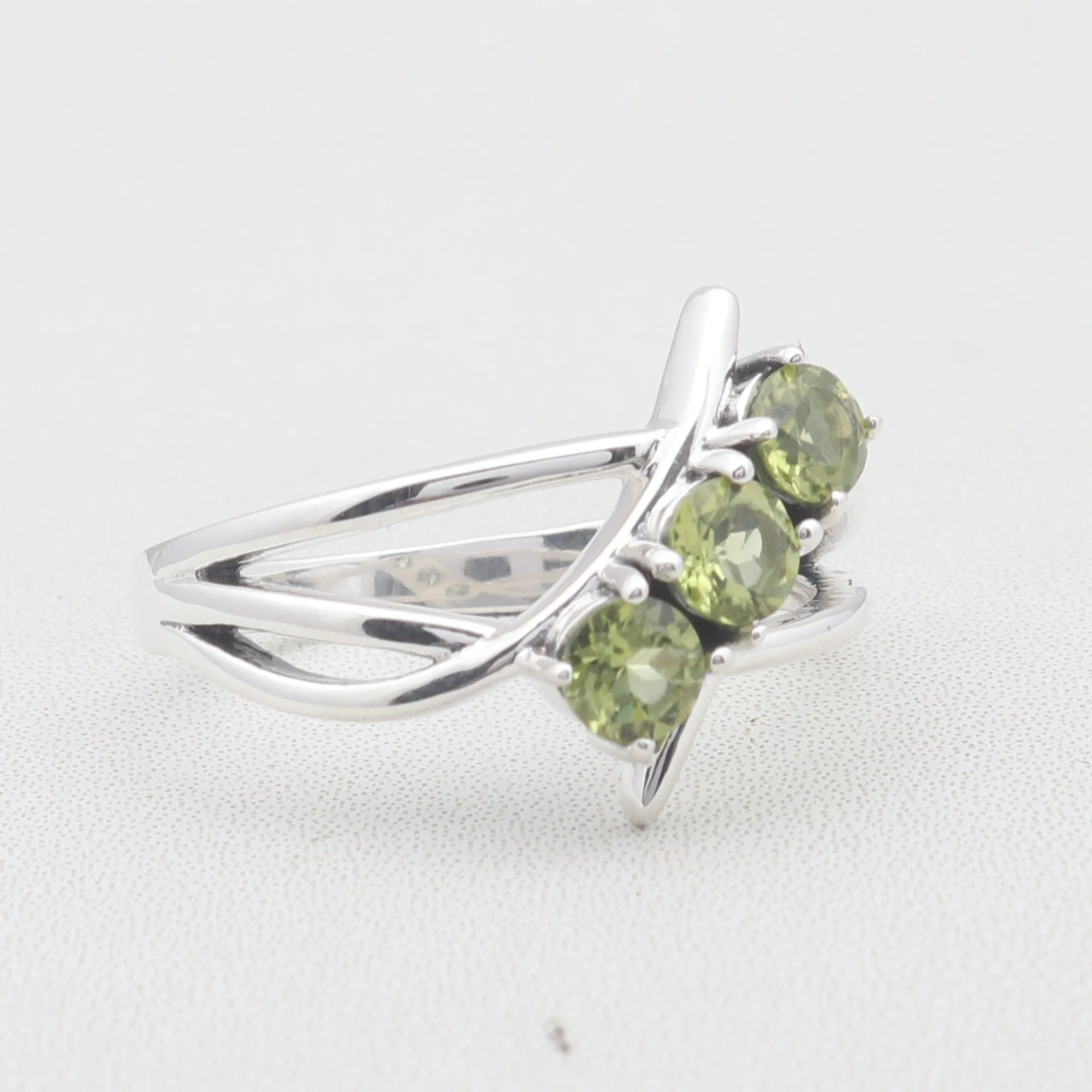 Natural Peridot Silver Ring