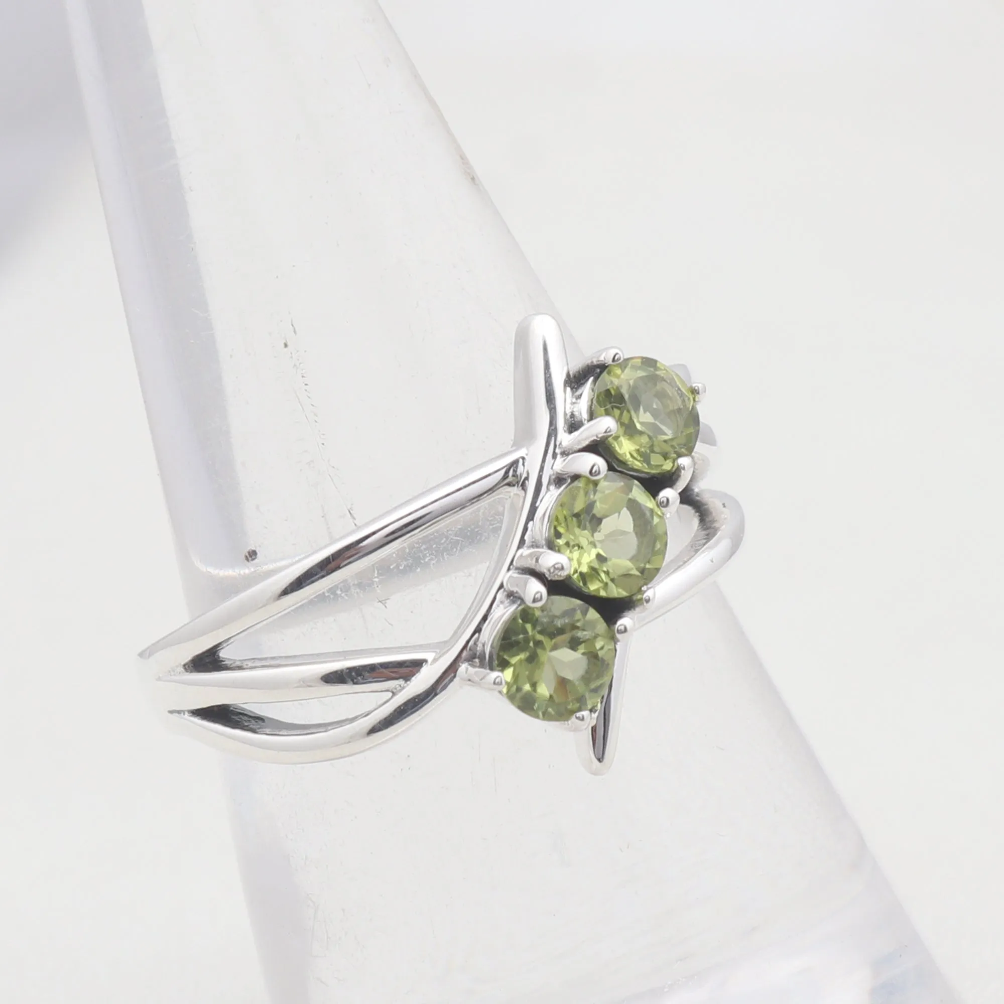 Natural Peridot Silver Ring