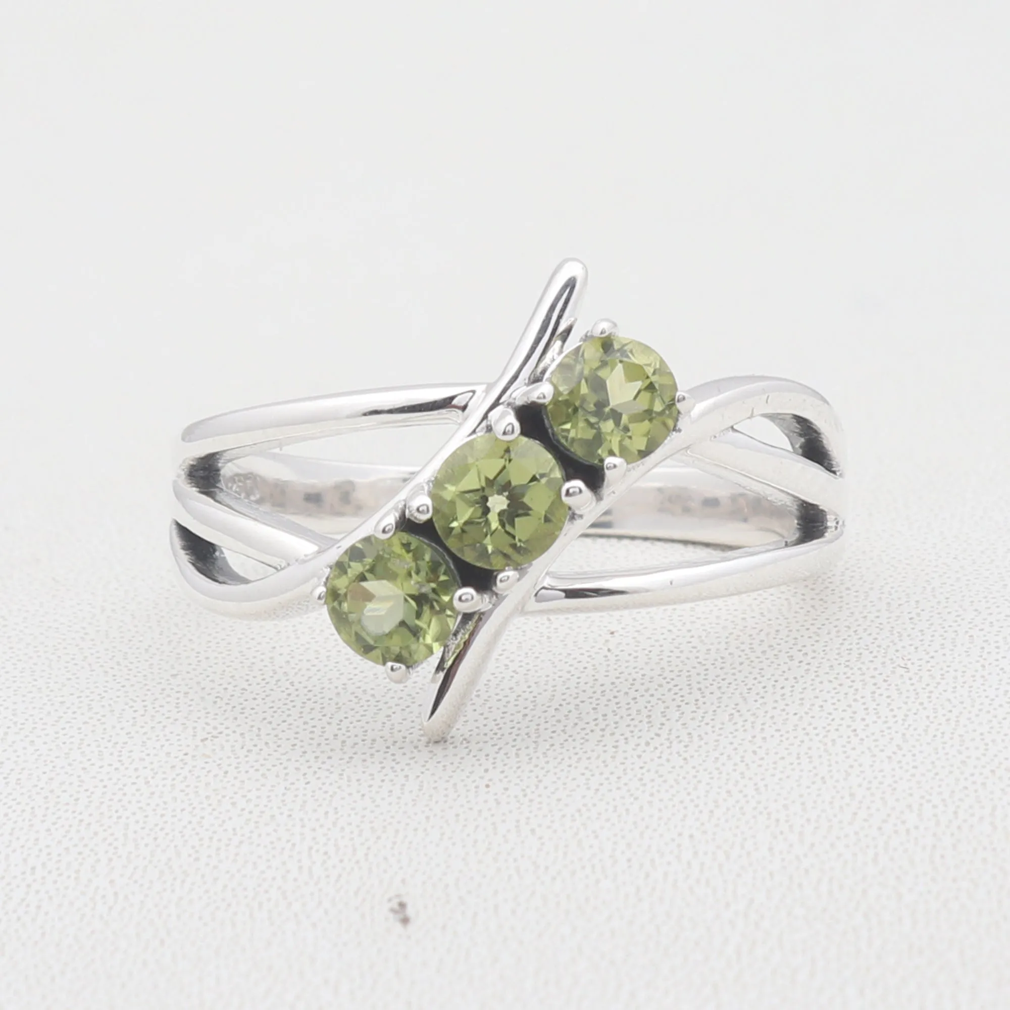 Natural Peridot Silver Ring