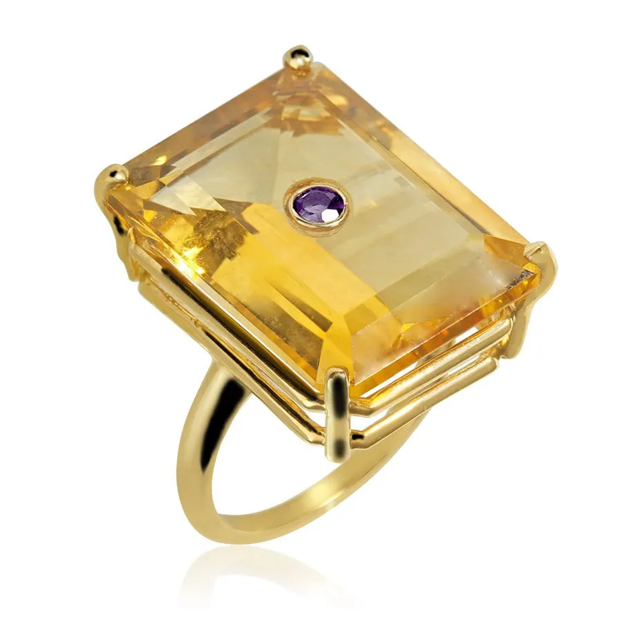 NoLita Cocktail Ring | Citrine & Amethyst