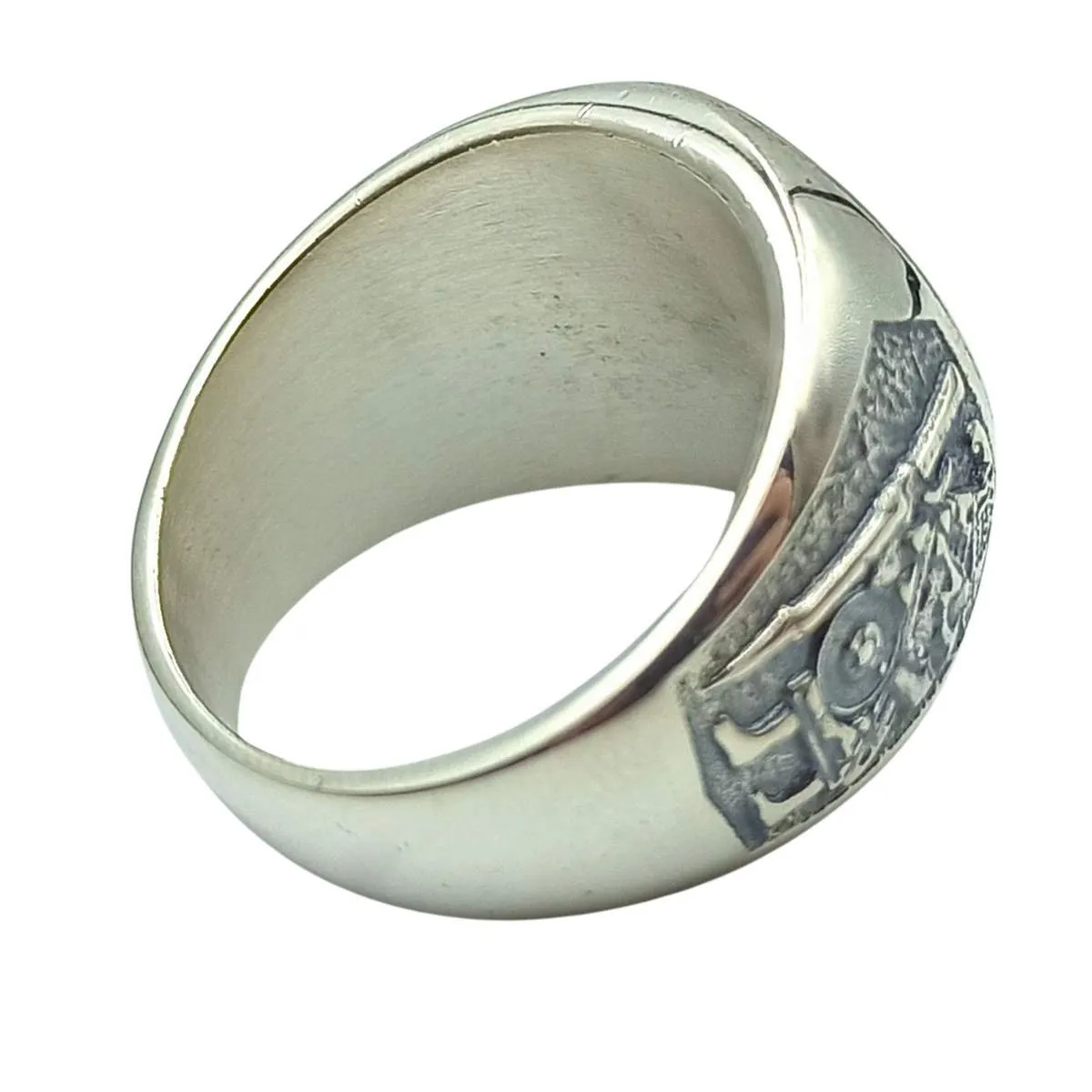 Norse raven silver ring