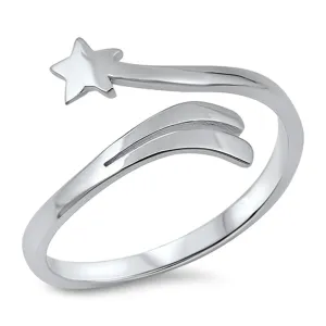 Open Shooting Star Cute Wholesale Ring New .925 Sterling Silver Band Sizes 4-10