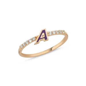 OWN Your Story 14K Gold Diamond Enamel Initial Rings